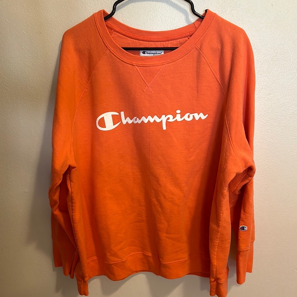 Champion Salmon Pink/Orange Crew Neck Sweater